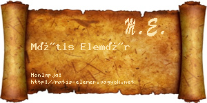 Mátis Elemér névjegykártya